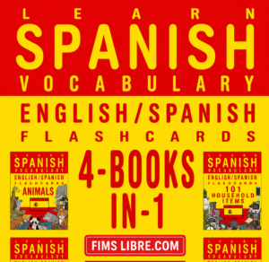 Learn Spanish Vocabulary English Spanish Flashcards 4 Books in 1-Cover